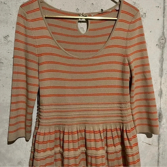 Anthropologie Knitted and Knotted Knit Elodie Striped Sweater Dress Scoop Neck - Picture 4 of 12